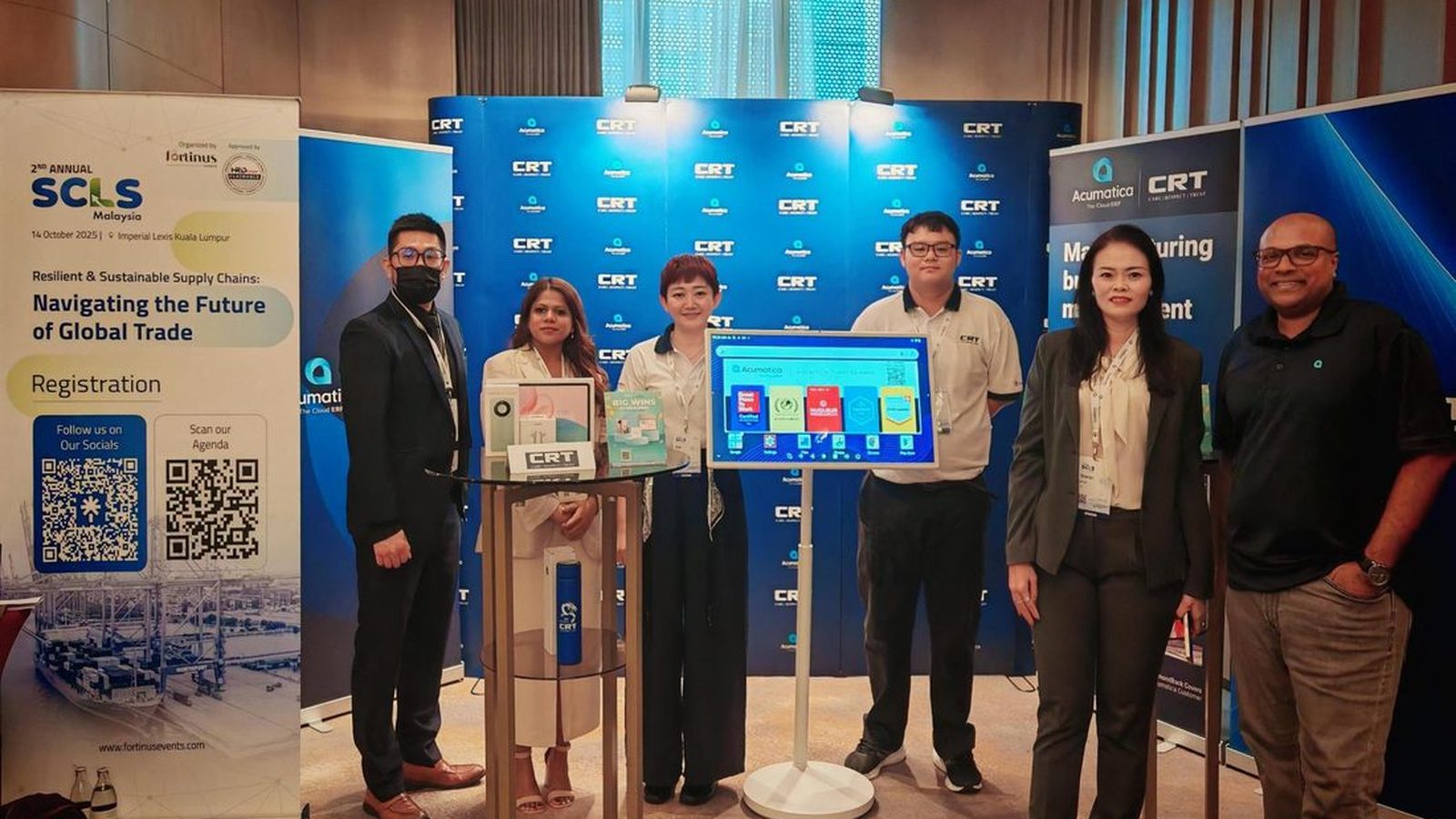 The CRT team at their booth with Acumatica at SCLS Malaysia 2025